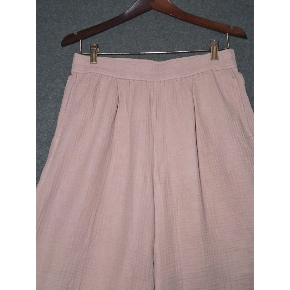 Madewell The Untailored Wide Leg Crop Pants Size M Dusty Rose Crepe Gauzy Beach - Picture 2 of 8